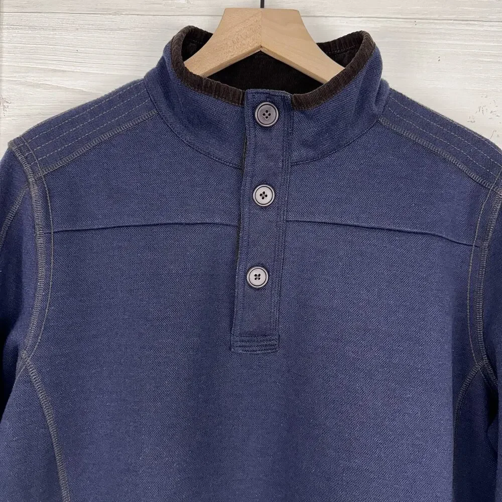 Carbon2Cobalt‎ Pullover Henley Sweatshirt Men Size Medium Navy Casual Preppy